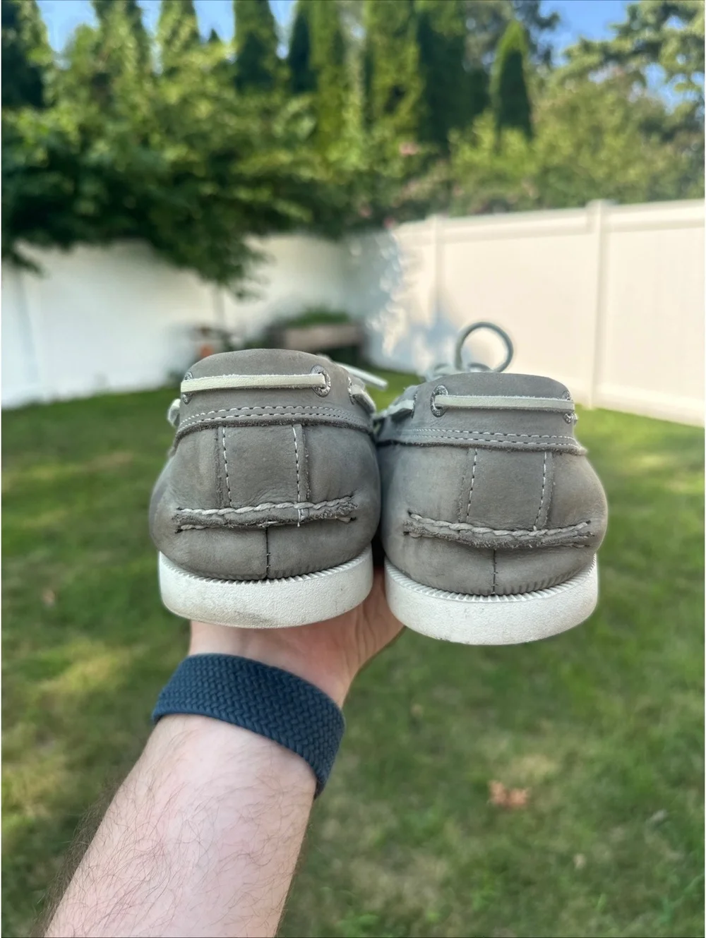 G.H. Bass Hampton Core 2 Boat Shoes Men's 11 M Gray Leather
